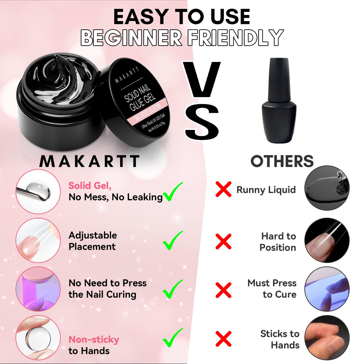 Makartt close-up of solid gel texture with non-drip control benefit
