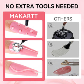 Makartt kit styled with UV lamp in a workspace showing ready-to-cure nail art setup
