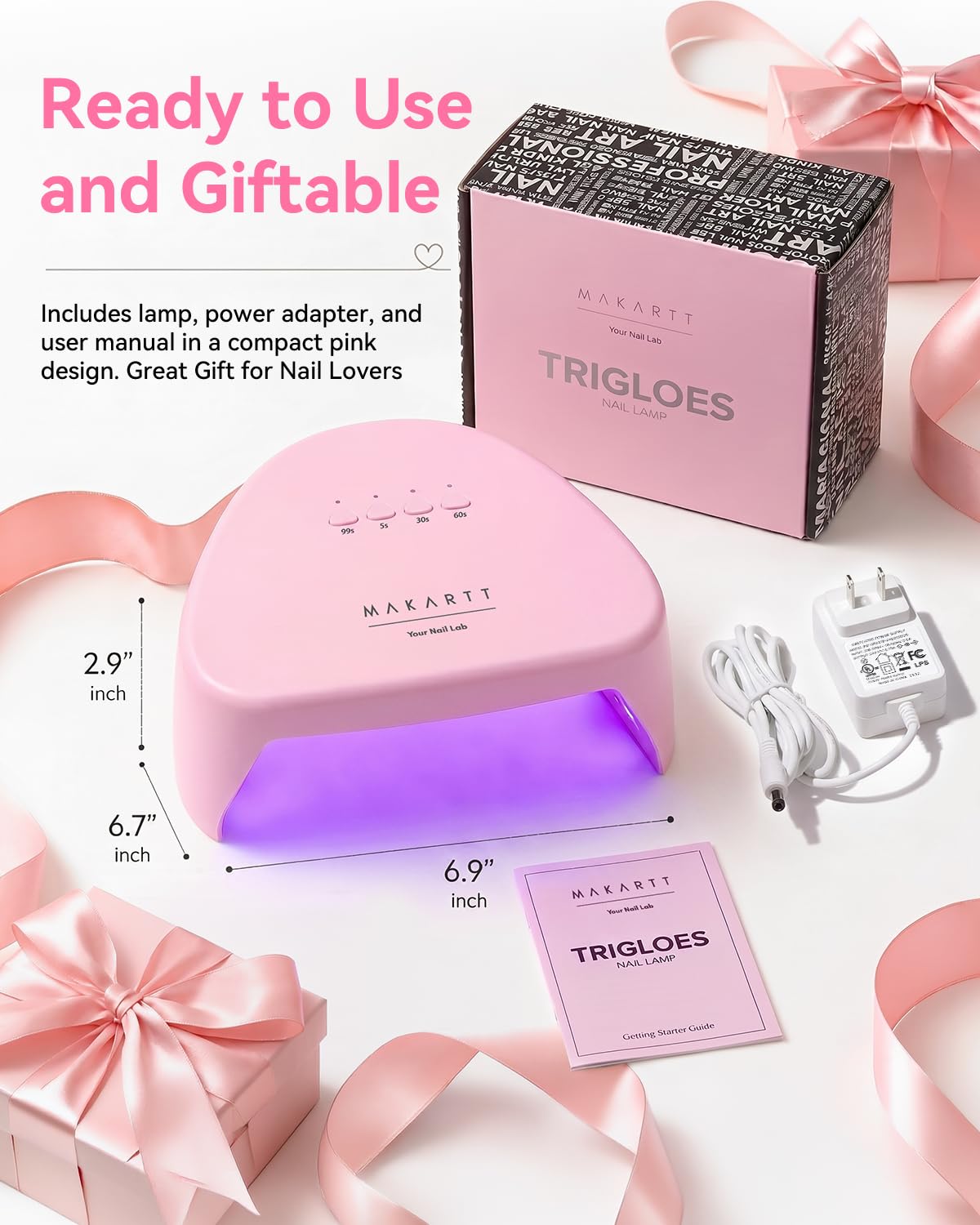 Makartt packaging with UL-certified adapter and manual showing ready-to-use kit