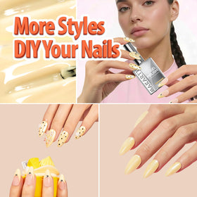 Makartt hand model wearing pastel yellow showing flattering everyday look