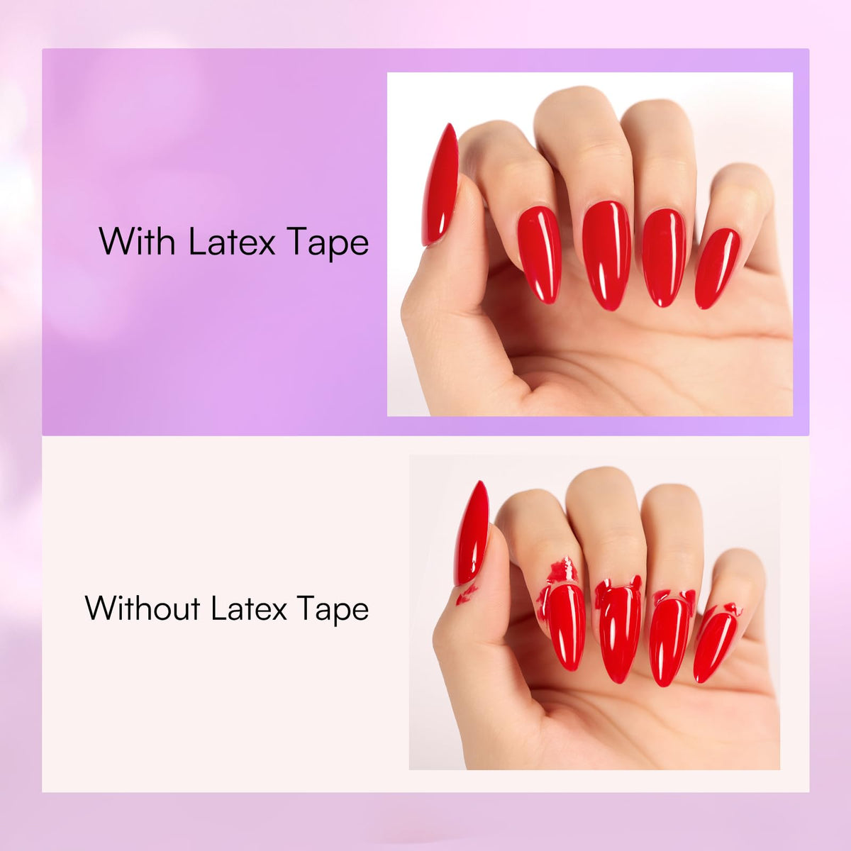 Makartt peeled off after nail art to reveal clean, sharp nail edges