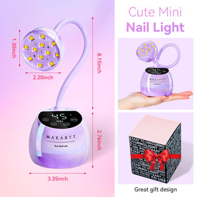 Makartt lamp curing gel polish on finished nails in a lifestyle setting