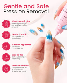 Makartt cuticle pusher guiding press-on removal for controlled, safe results