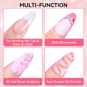 Makartt securing rhinestone with gel demonstrating durable hold benefit