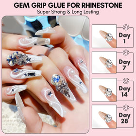 Makartt salon technician applying gems conveying time-saving no-wipe finish