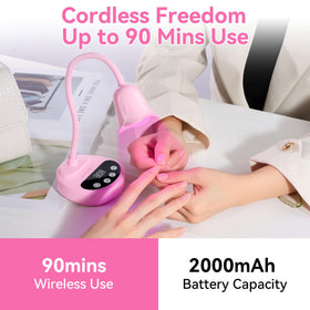 Makartt lamp beside manicure tools to show size and workspace compatibility