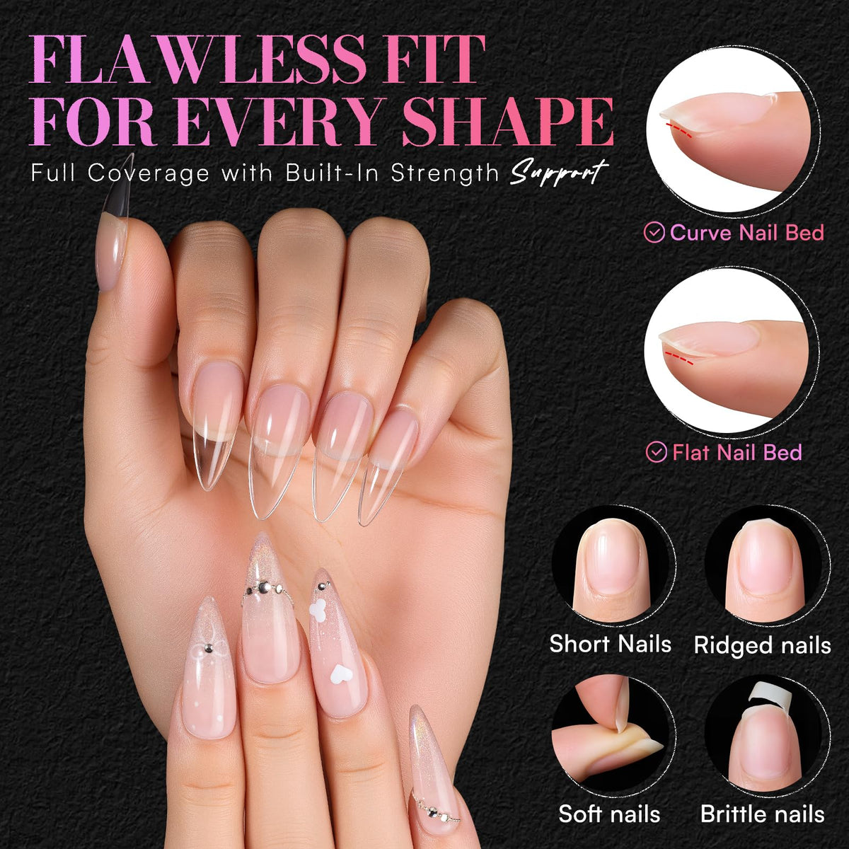 Makartt array of 15 sizes laid out, precise sizing for varied nail beds