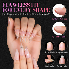 Makartt array of 15 sizes laid out, precise sizing for varied nail beds