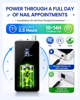 Makartt size comparison showing handpiece in palm to convey ergonomic comfort and scale