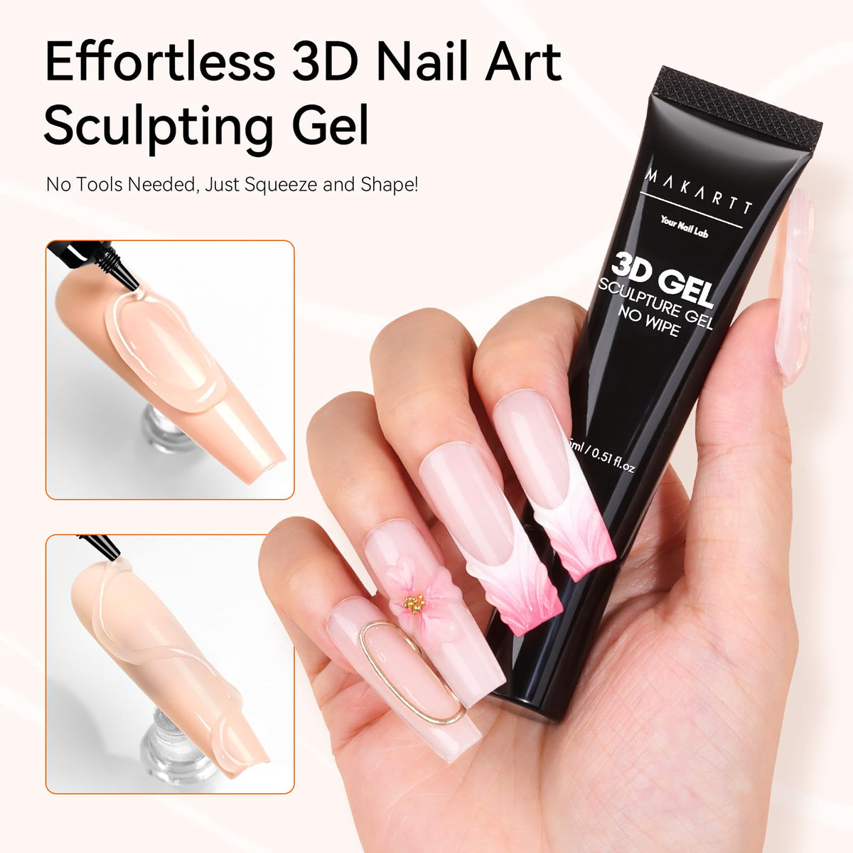 Makartt gel texture beads on palette demonstrating buildable sculpting