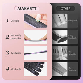 Makartt nail files being rinsed under tap illustrating washable reuse benefit