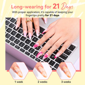 Makartt watercolor flower nails set showcasing delicate blooming patterns