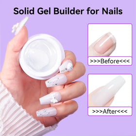 Makartt white 3D gel used to extend a nail showing secure adhesion