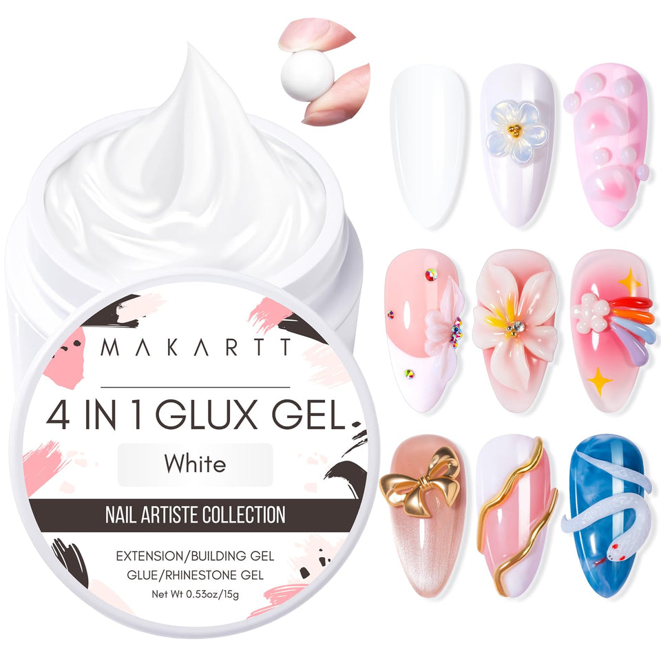 Makartt white 3D gel pot front view showing packaging and clean white gel