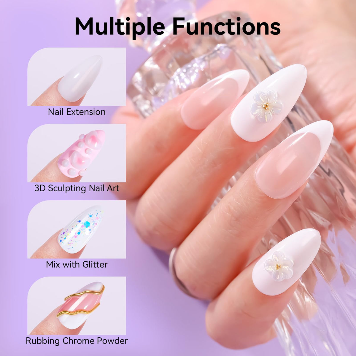 Makartt white 3D gel with sculpting tool demonstrating easy shaping