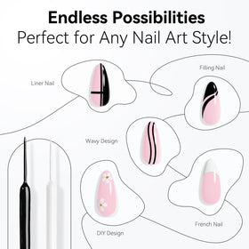 Makartt white gel liner creating a clean French tip finish