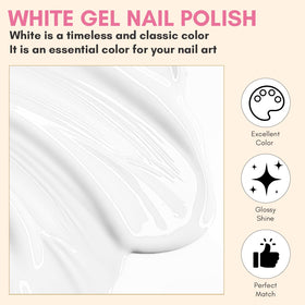 Makartt brush stroke of white gel showing smooth, even application benefit