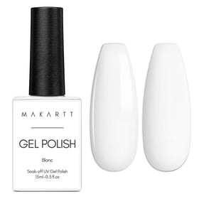Makartt bottle front view showing white gel polish and easy identification