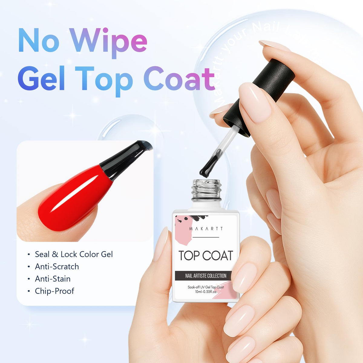 Makartt close-up of wide brush delivering smooth even application for streak-free coverage