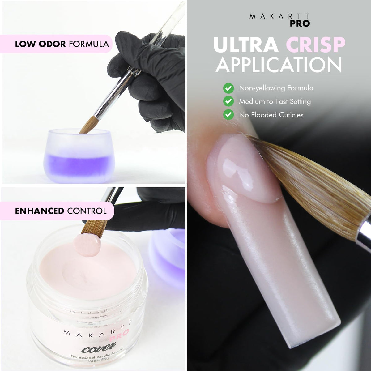 MakarttPro application in salon with tech applying acrylic for faster service benefit