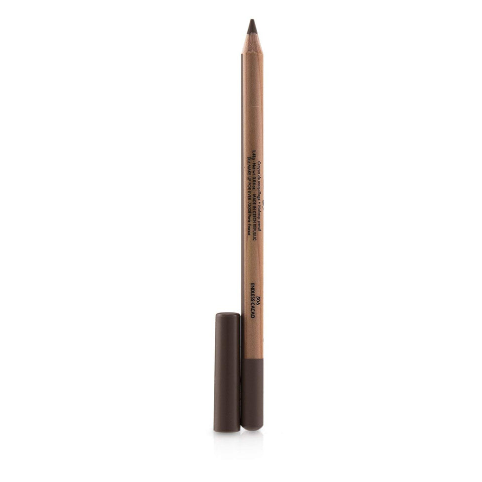 Make Up For Ever pencil front view showing product and packaging, easy portability benefit