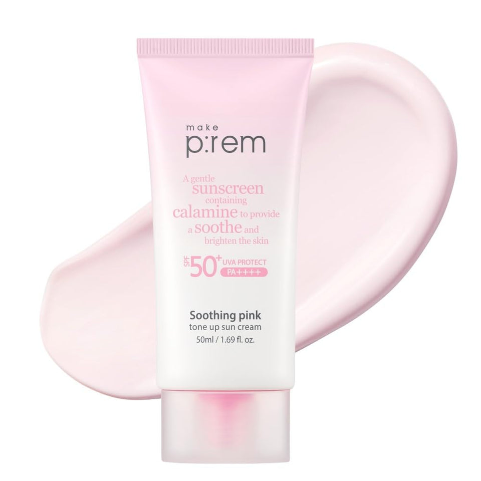 MAKE P:REM front packaging showing SPF 50 protection and compact design benefit