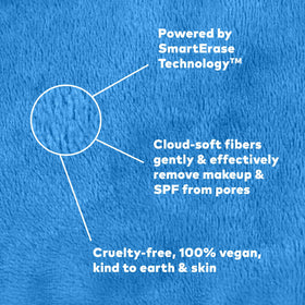 MakeUp Eraser PRO held in hand removing makeup with only water, fast and gentle