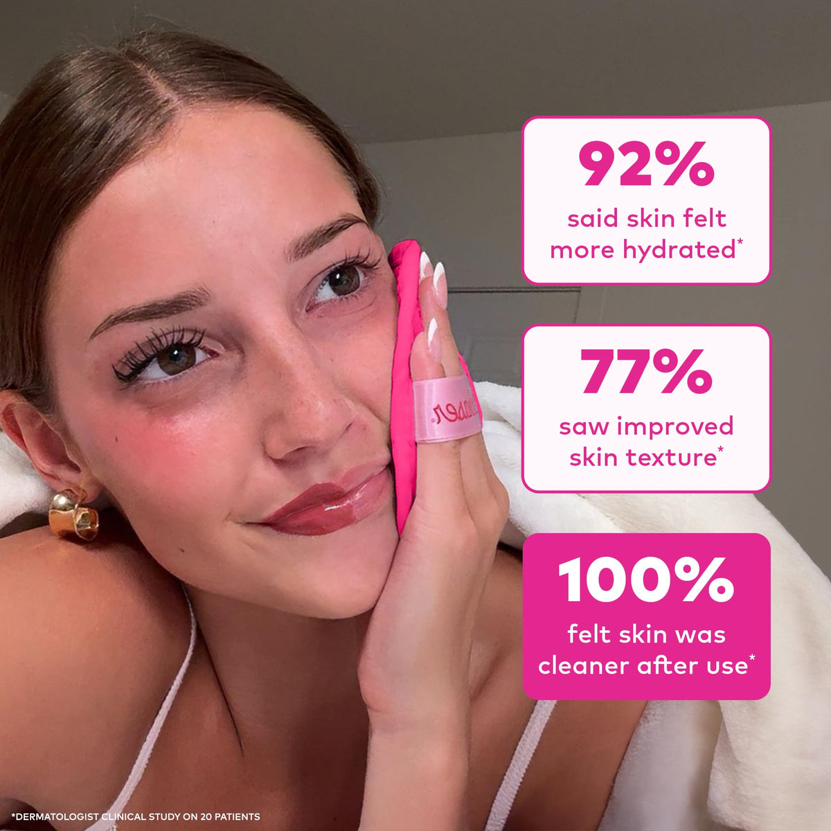 MakeUp Eraser used cloth showing lifted foundation and mascara stains clearly