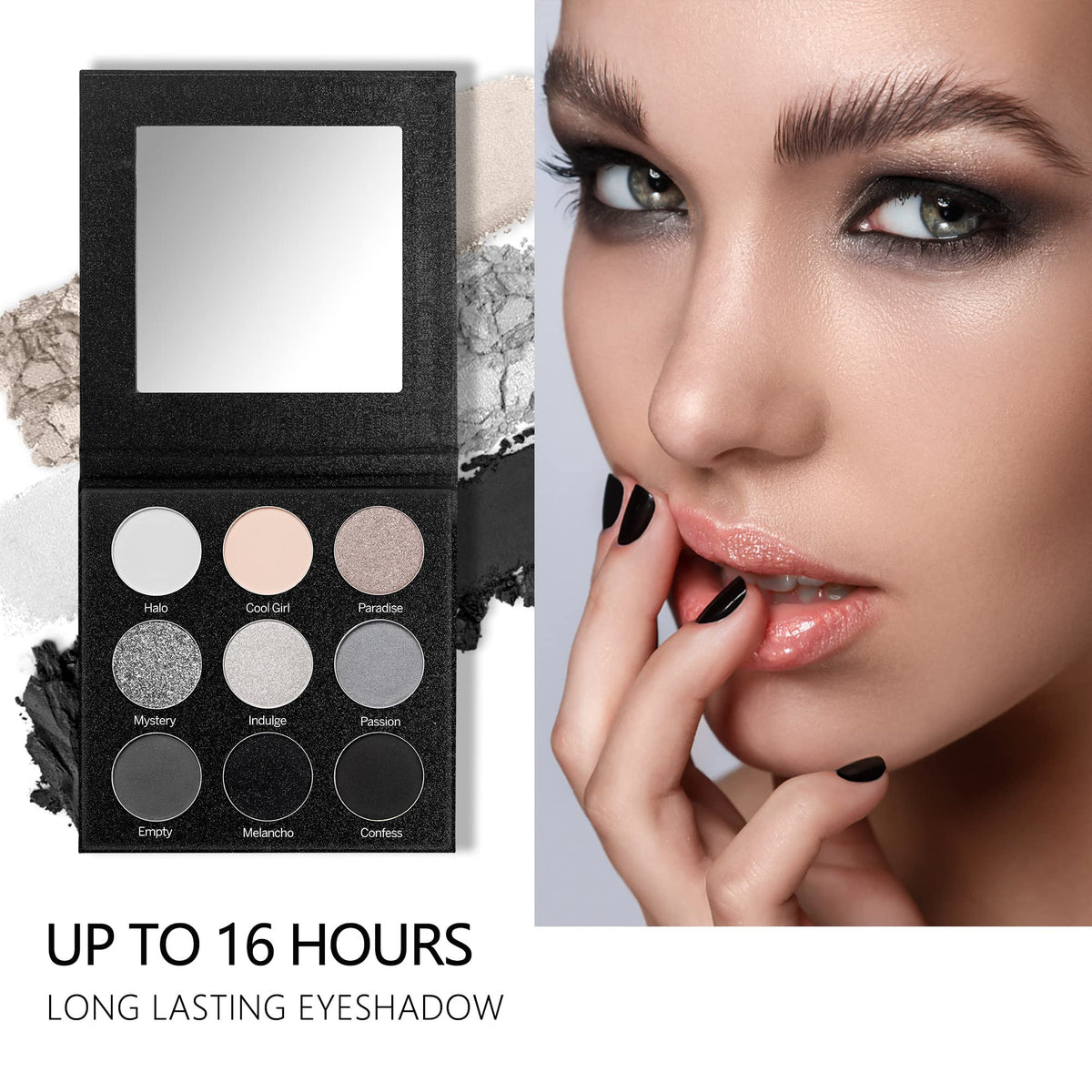 MAKI YIKA eye makeup in use on model illustrating dramatic smokey look