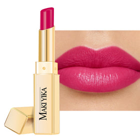 MAKI YIKA front packaging showing hot pink glossy lipstick and benefit of hydrated shine