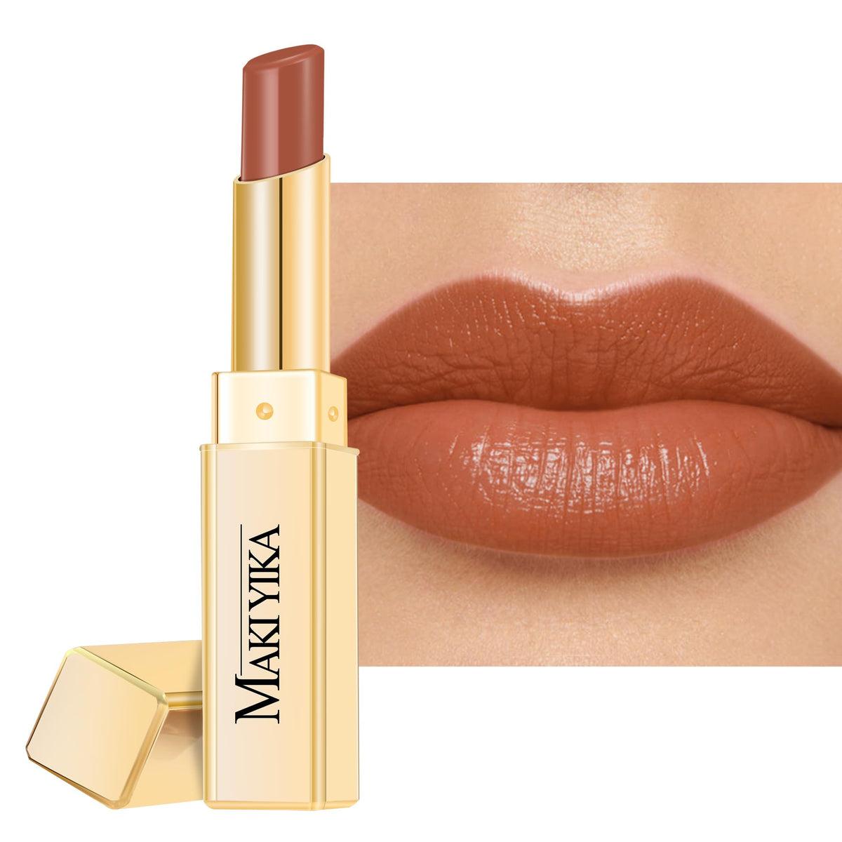 MAKI YIKA front packaging showing milk brown shade and glossy finish benefits