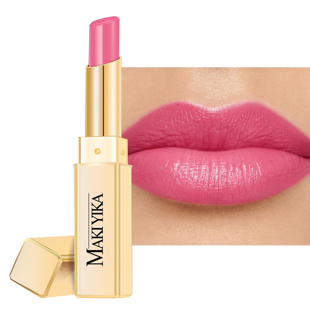 MAKI YIKA front packaging showing pastel pink tinted balm and clear branding