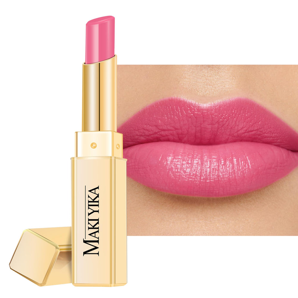 MAKI YIKA front packaging showing pastel pink tinted balm and clear branding