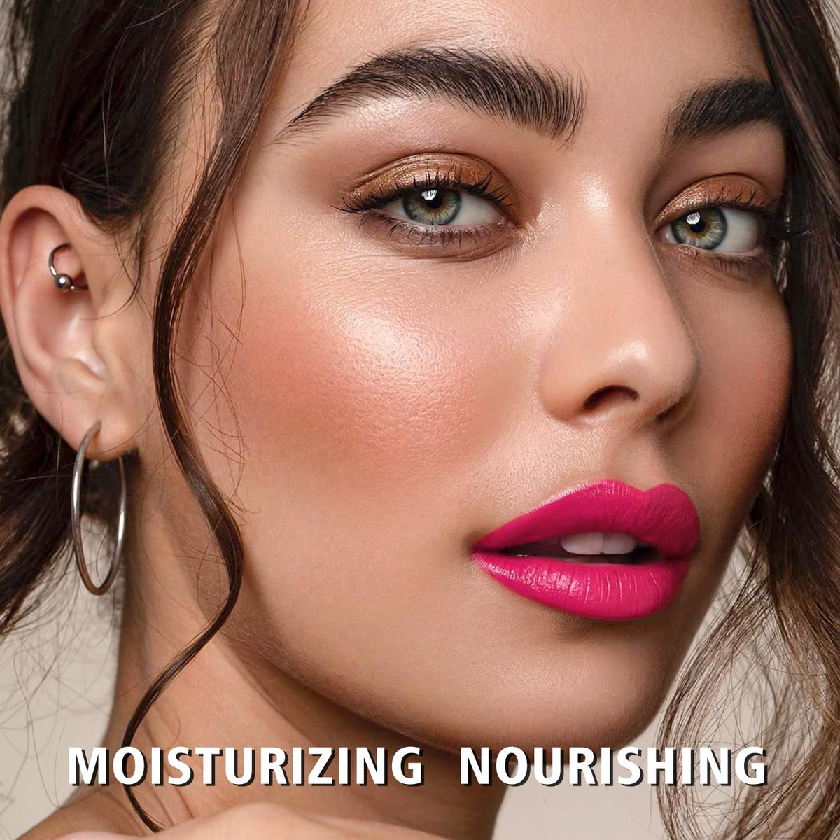 MAKI YIKA applied on lips of model demonstrating bright girl’s pink and hydrated look