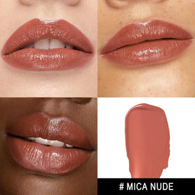 MAKI YIKA close-up of creamy lipstick texture for smooth hydration