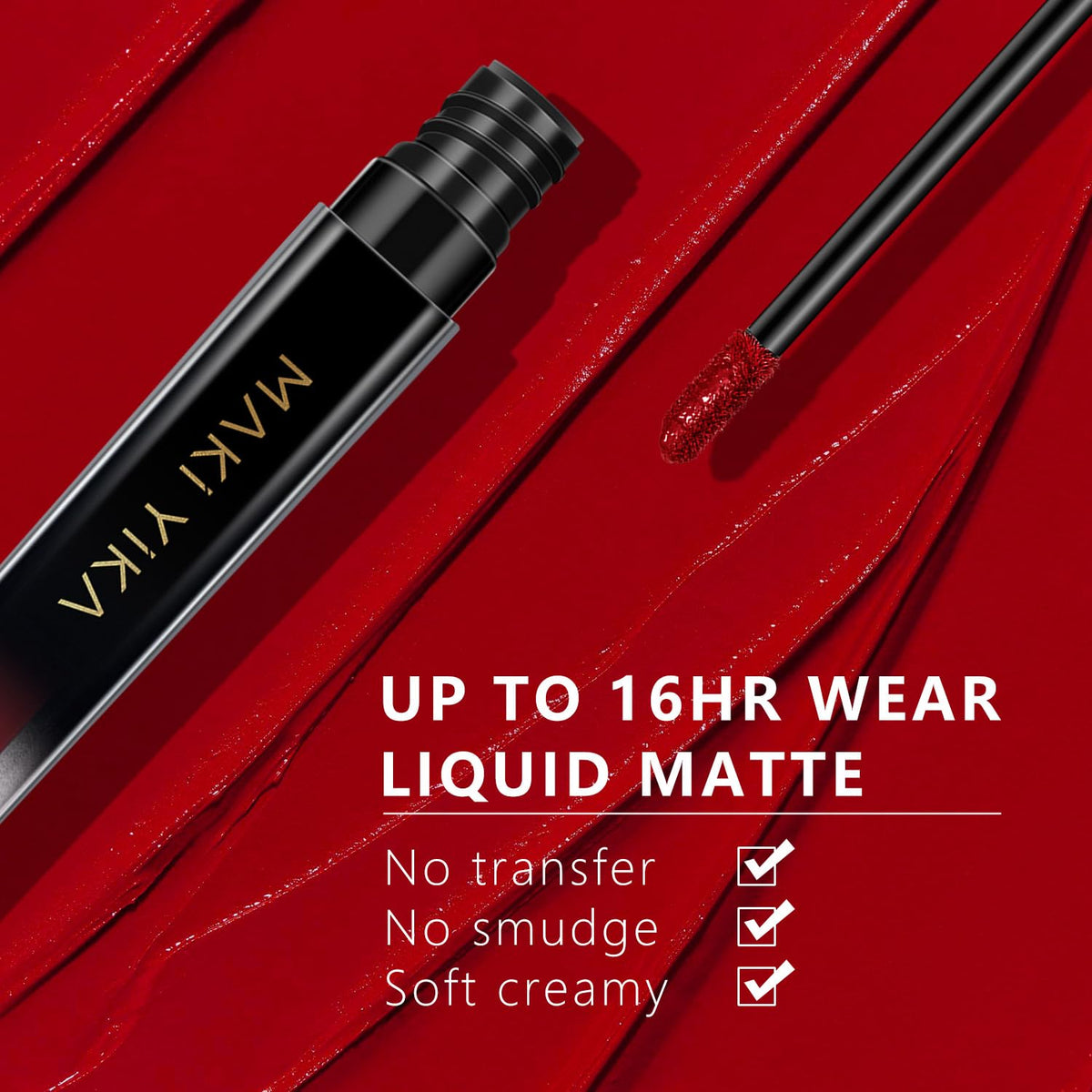 MAKI YIKA liquid texture swipe demonstrating smooth glide and full coverage
