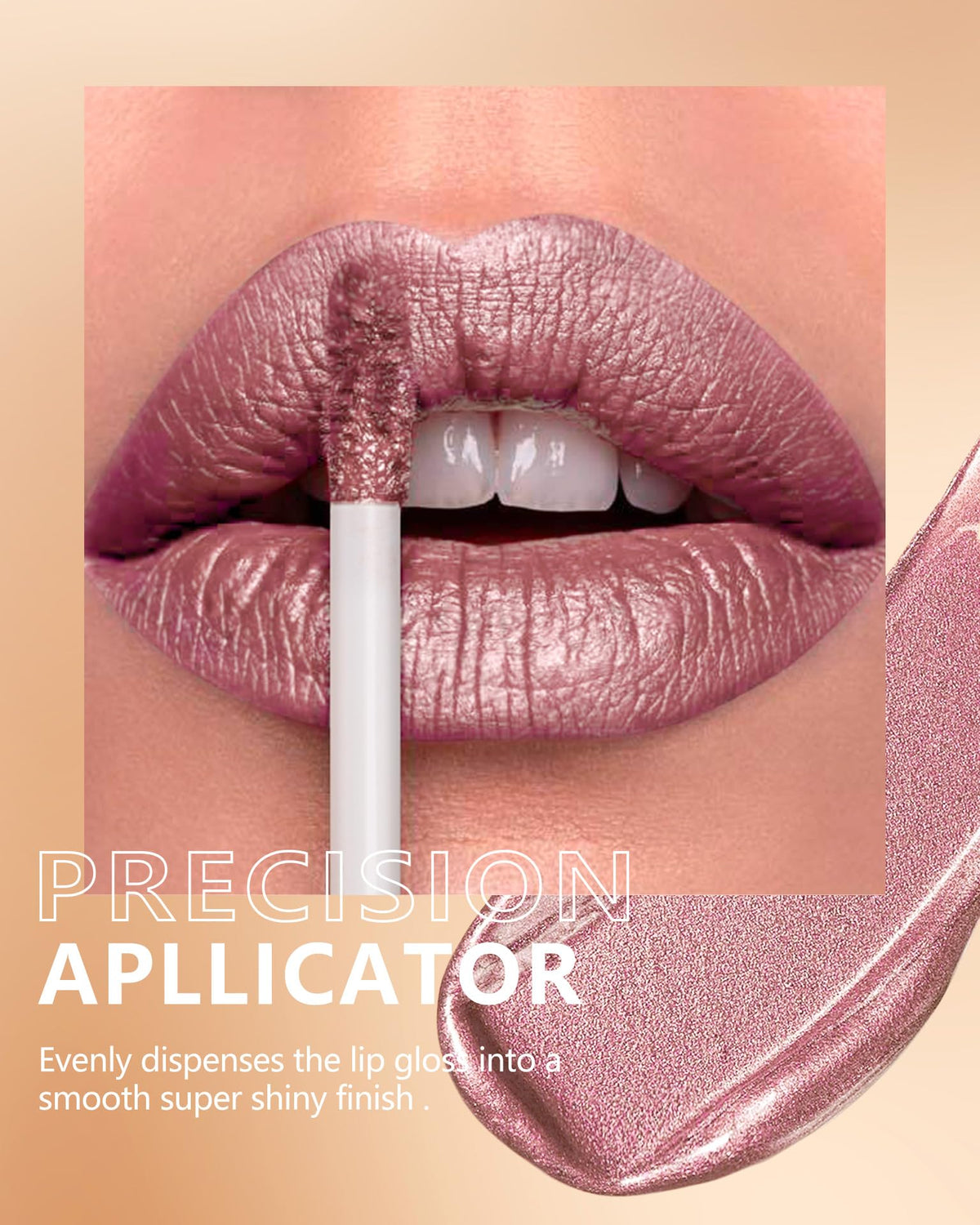 MAKI YIKA on model lips demonstrating glossy, long-lasting glitter effect