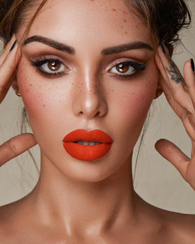 MAKI YIKA swatches on skin true orange pigment and high coverage for vivid color payoff