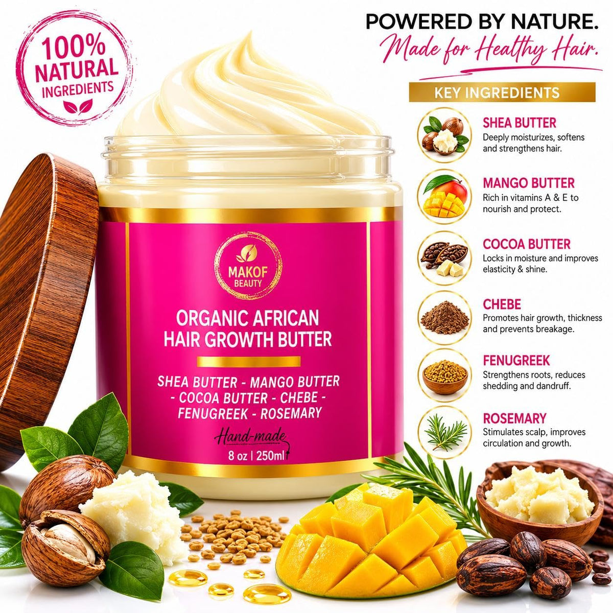 MAKOF BEAUTY close-up butter texture demonstrating rich slip and absorption