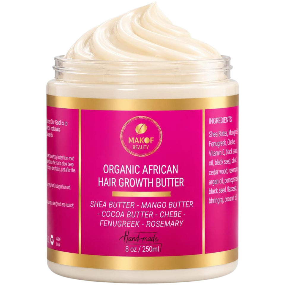MAKOF BEAUTY jar front view showing product and clear branding for trust