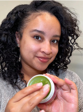 MAKOF BEAUTY on braided hair illustrating shine and reduced frizz benefit