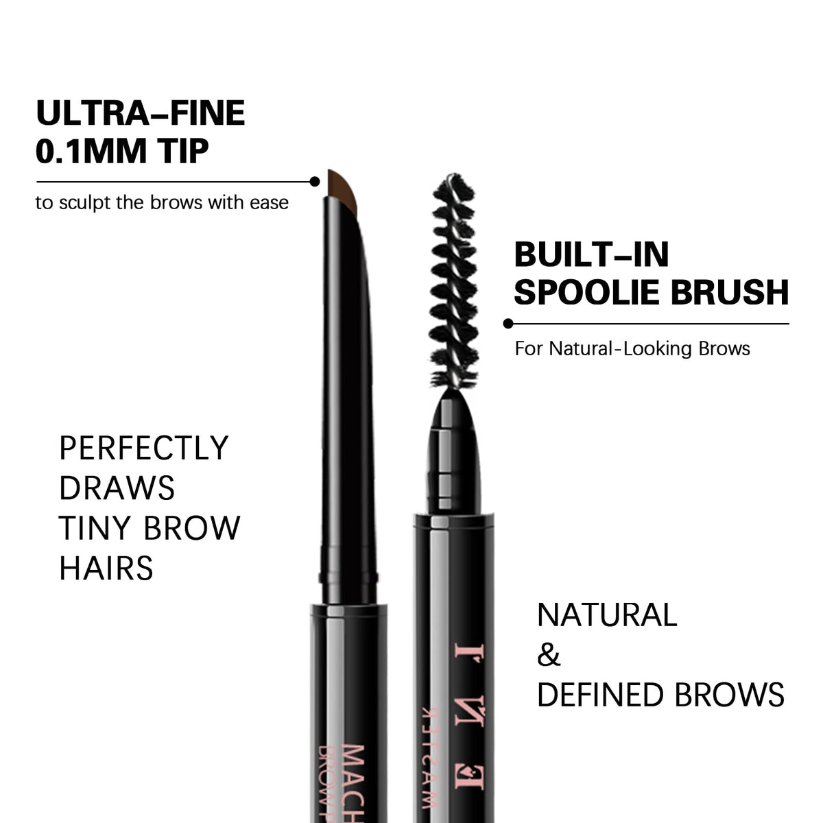 Maksure extreme close-up of angled 0.1mm precision tip for hair-like strokes