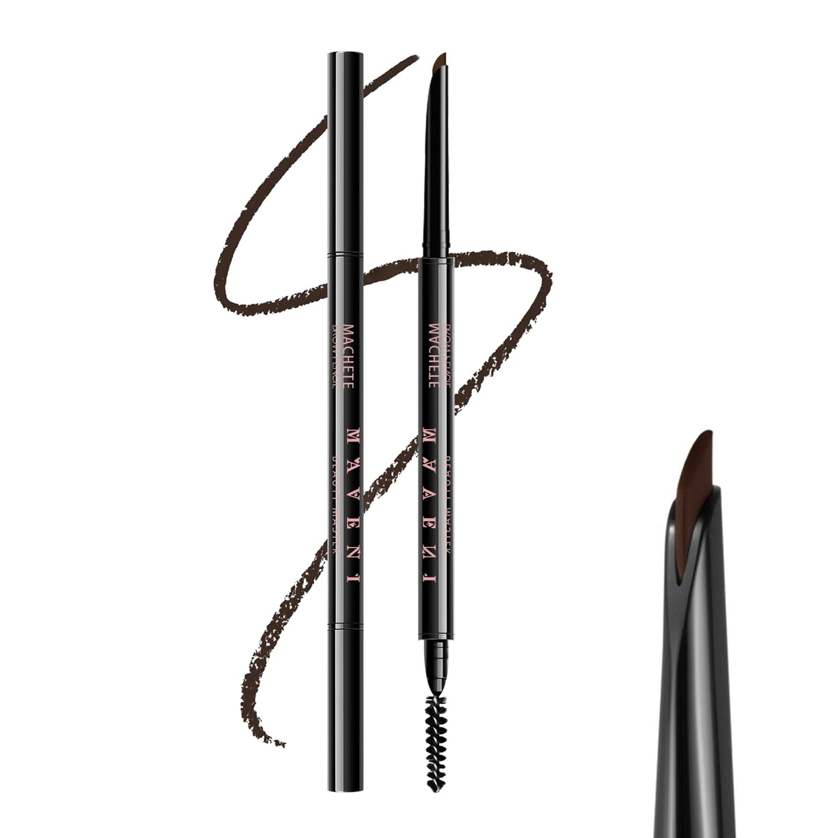 Maksure front packaging showing Deep Brown shade and dual-ended design benefit