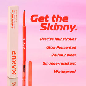 Makup Beauty Skinny Brow spoolie brushing brow hairs for blended, soft-focus finish and control