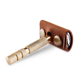 MAKYN leather close grain detail highlighting durable cowhide texture