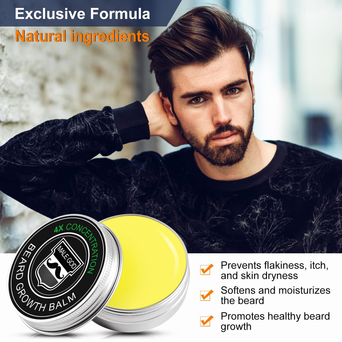 MALE GOD applying beard oil to beard for softer, healthier hair