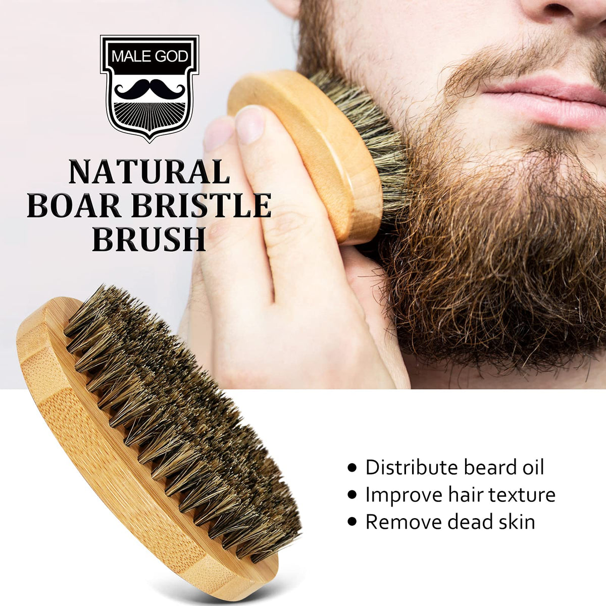 MALE GOD wooden comb and stainless scissors, precise trimming and detangling