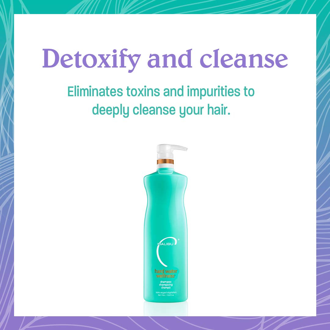 Malibu C close-up label highlighting provitamin B5, citric acid, and flax protein benefits