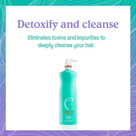 Malibu C close-up label highlighting provitamin B5, citric acid, and flax protein benefits