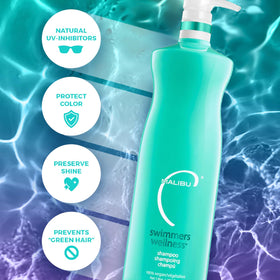 Malibu C shampoo lather close-up demonstrating gentle chlorine removal